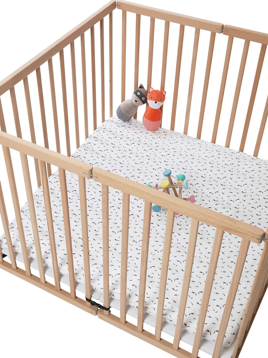 Montert trekk til lekegrindmatte 2-pk 95x100 cm bomull i lekegrind