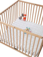 Montert trekk til lekegrindmatte 2-pk 95x100 cm bomull i lekegrind