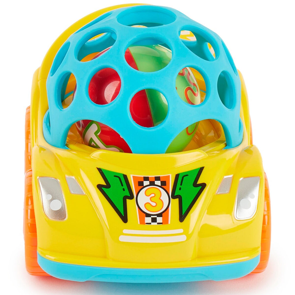 Trekkbil med rangle fra 12 mnd, 12,5x9x9 cm - Bieco detalj av ratt