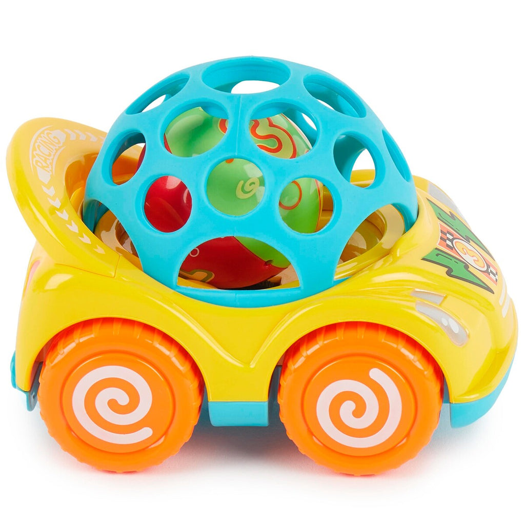 Trekkbil med rangle fra 12 mnd, 12,5x9x9 cm - Bieco montert