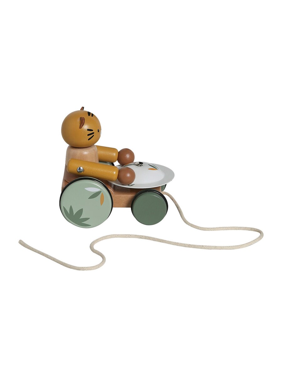 Montert trekkedyr tiger i tre med musikk FSC® med snor