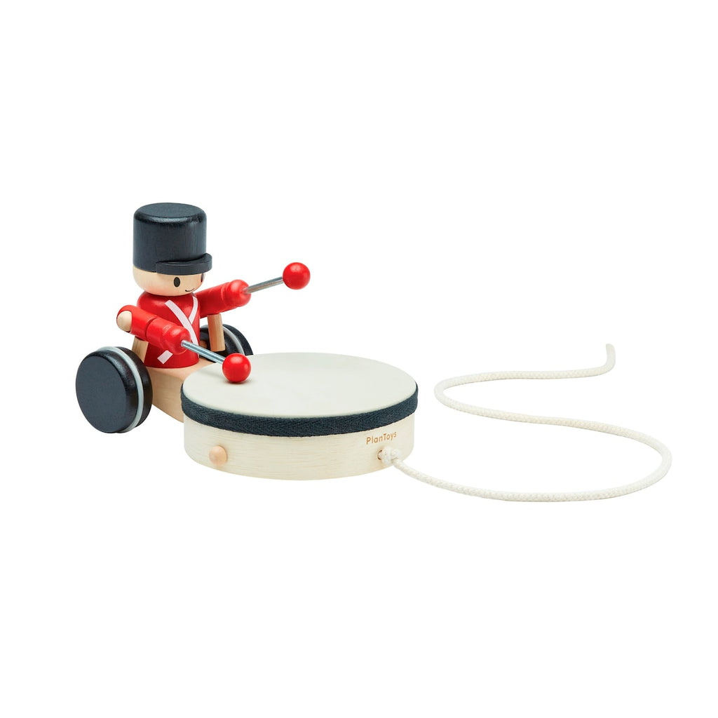 Trekkedyr trommeslager i gummibaumtre forfra