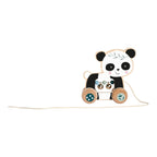 Trekkeleke panda i tre med bjeller fra 12 mnd detalj av bjeller