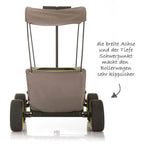 Trekkvogn Eco Mobil med tak og lekematte 2-i-1 med barn og bagasje