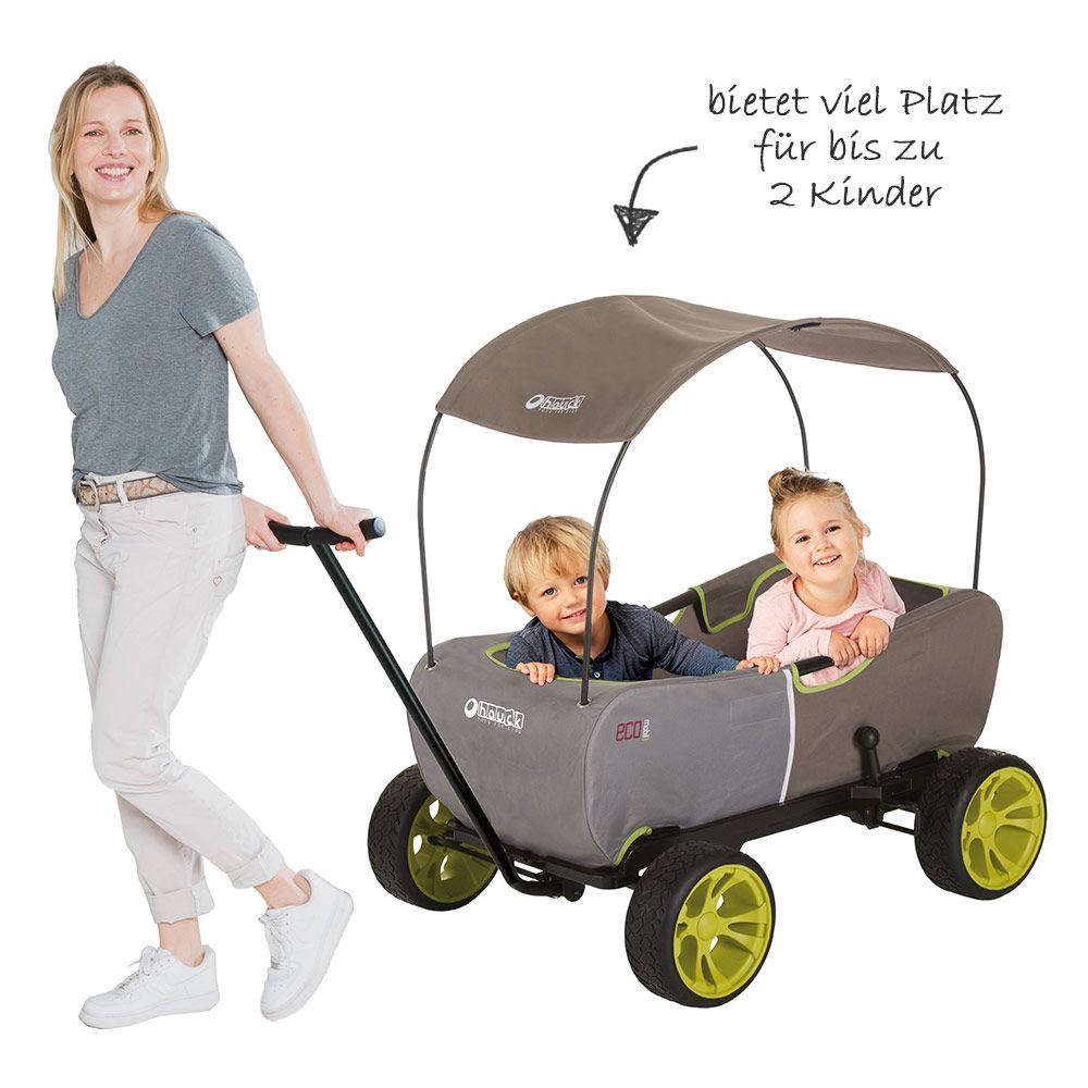 Detalj av taket på Trekkvogn Eco Mobil med tak og lekematte 2-i-1