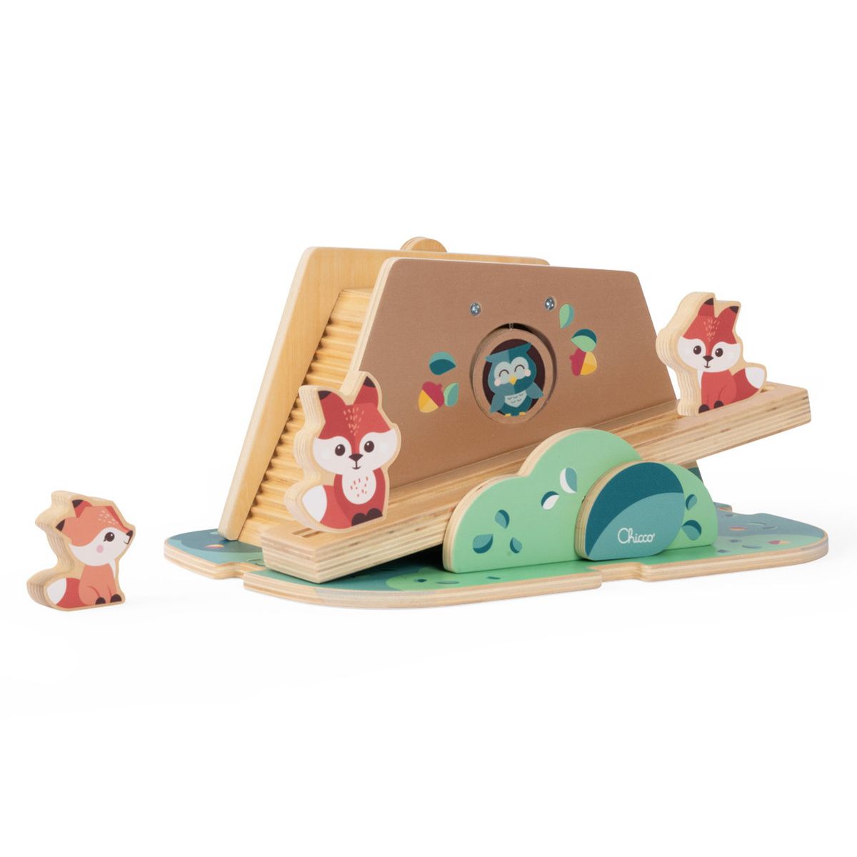 Trelek revehi My Wood Friends med 3 figurer - Chicco forfra