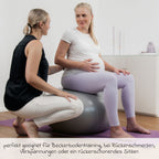 Treningsball for gravide opptil 120 kg med luftpumpe grå bakside