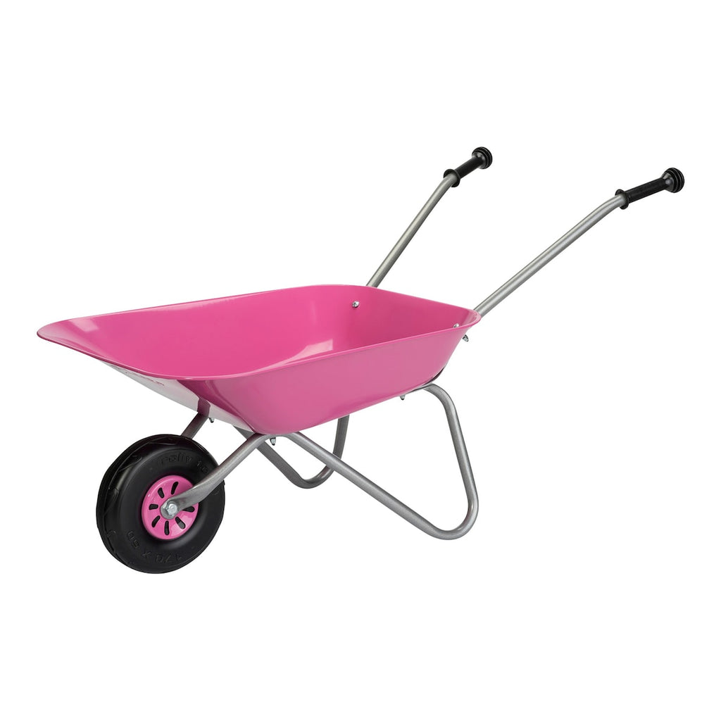 Trillebår for barn med metallkar fra 2,5 år 80 cm detalj av metallkar