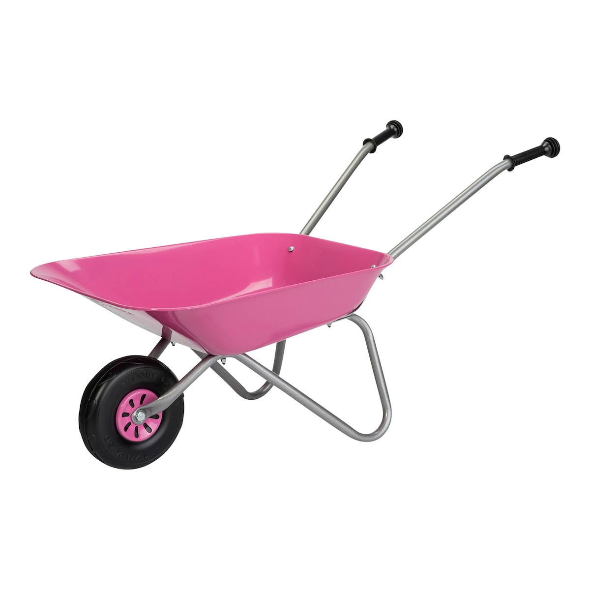Trillebår for barn med metallkar fra 2,5 år 80 cm detalj av metallkar