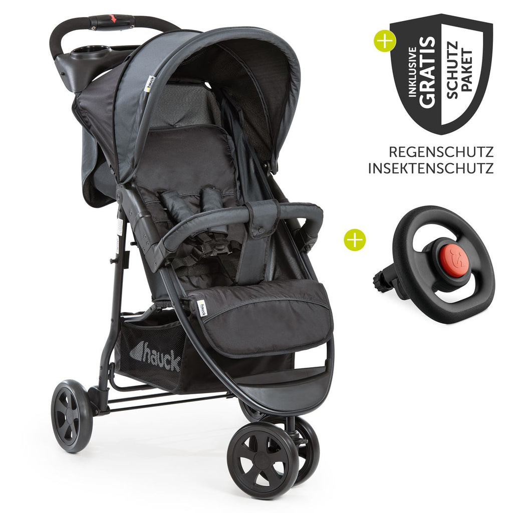 Trillevogn Citi Neo II med XXL tilbehørspakke og ratt forfra