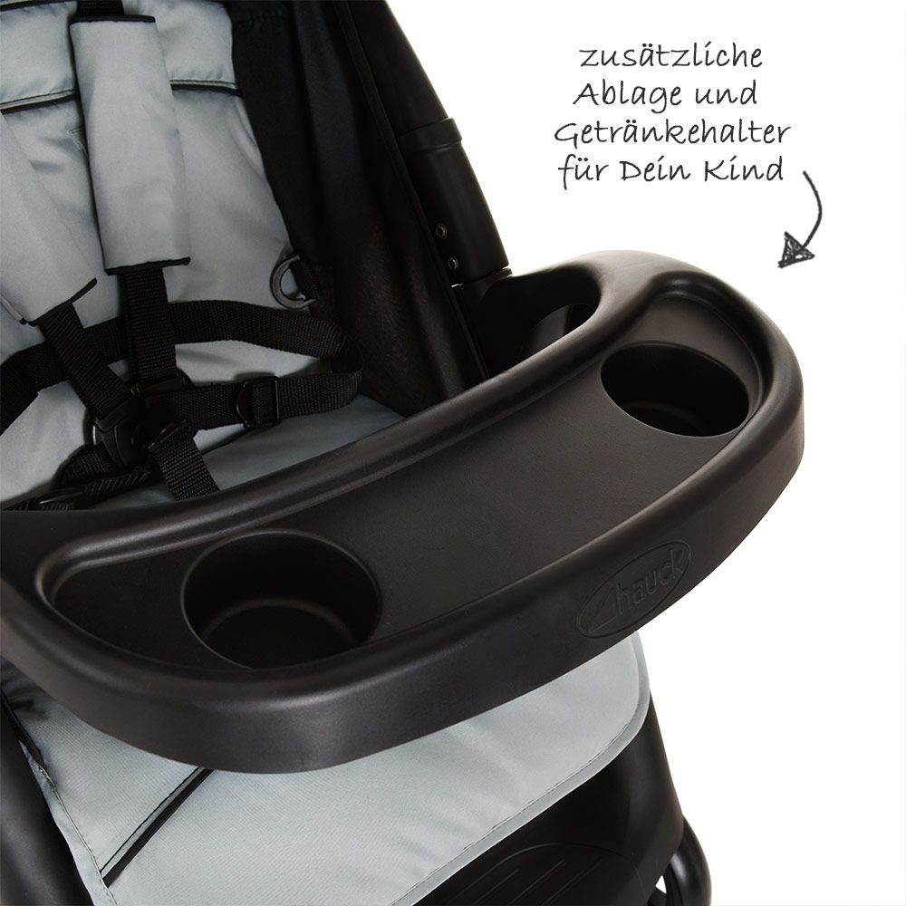 Trillevogn Shopper Neo II opptil 25 kg, Caviar Silver nærbilde av justerbar rygg