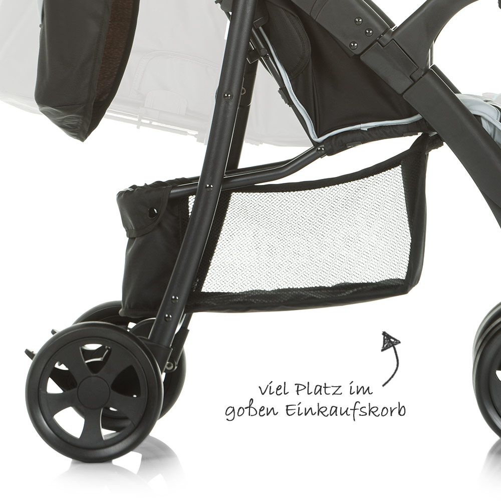 Trillevogn Shopper Neo II opptil 25 kg, Caviar Silver håndtak detalj