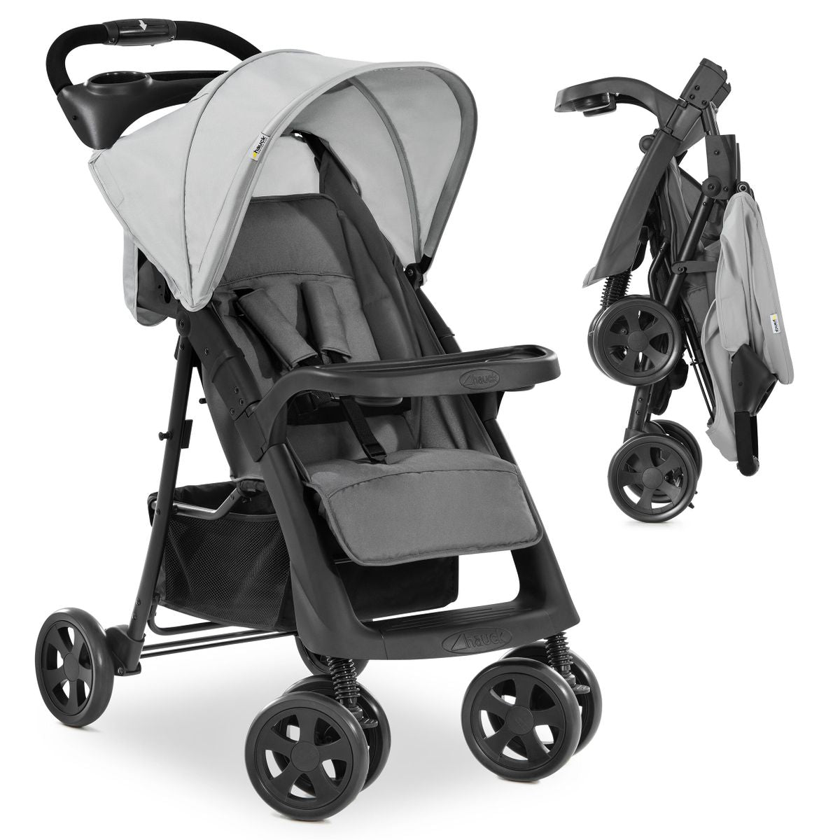 Trillevogn Shopper Neo II opptil 25 kg, Caviar Silver med barn