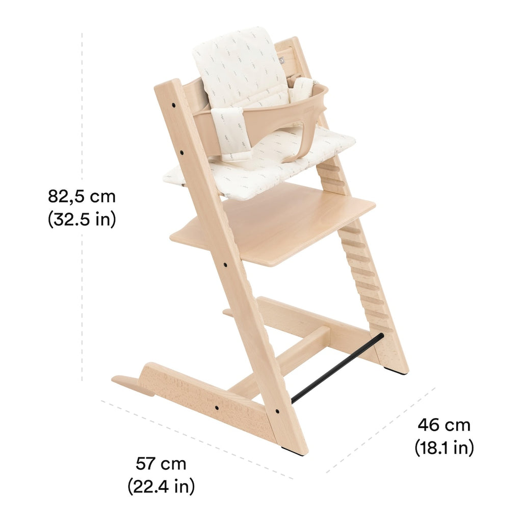 Tripp Trapp barnestol med babysett og sitepute i økologisk bomull - Stokke