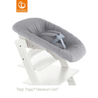 Nærbilde av sikkerhetssele på Tripp Trapp barnestol med newborn-sett og babysett, bøk