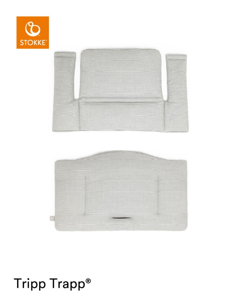 Tripp Trapp Classic Cushion sete- og ryggpute nordic grey montert på stol