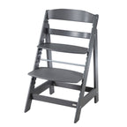 Tripp trapp-stol Sit Up Click 'n Flex i tre antrasitt nærbilde av treoverflate