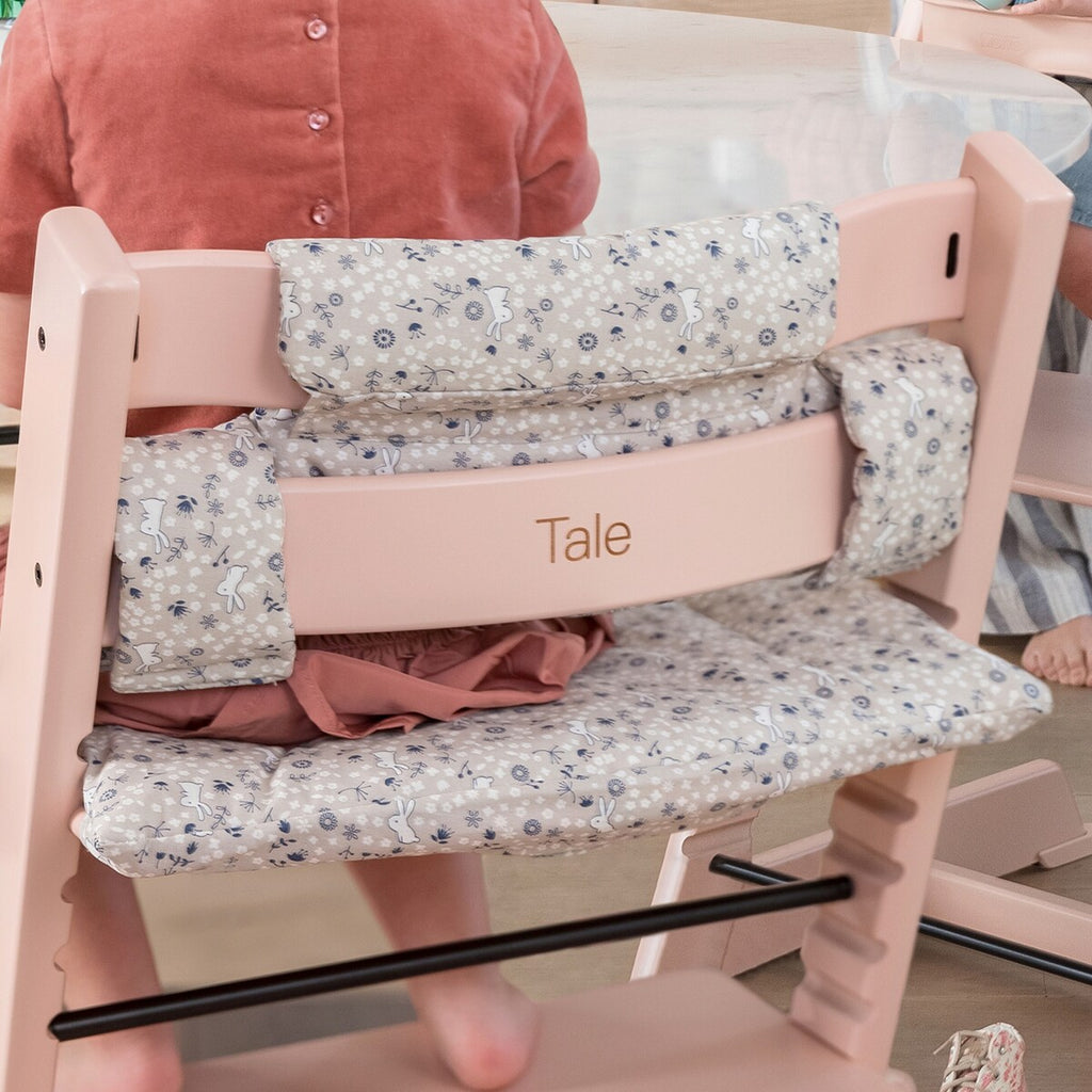 Tripp Trapp trappestol bøk med gravering 78 cm bakside