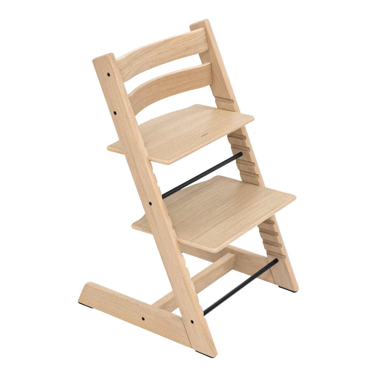 Tripp Trapp trappestol eik med gravering 79 cm forfra