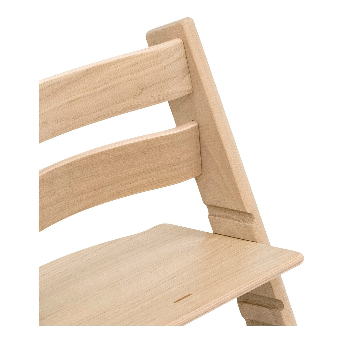 Bakside av Tripp Trapp trappestol eik med gravering 79 cm