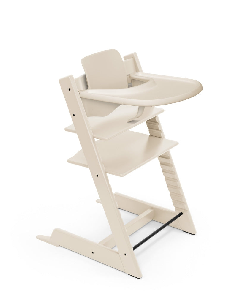 Tripp Trapp Tray bordplate Vanilla White fra Stokke montert på stol