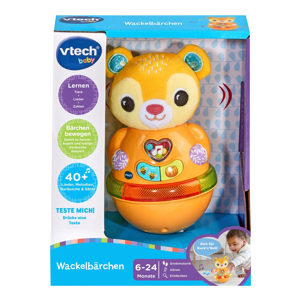 Tumlebamse med lyd og lys fra 6 mnd - Vtech Baby montert