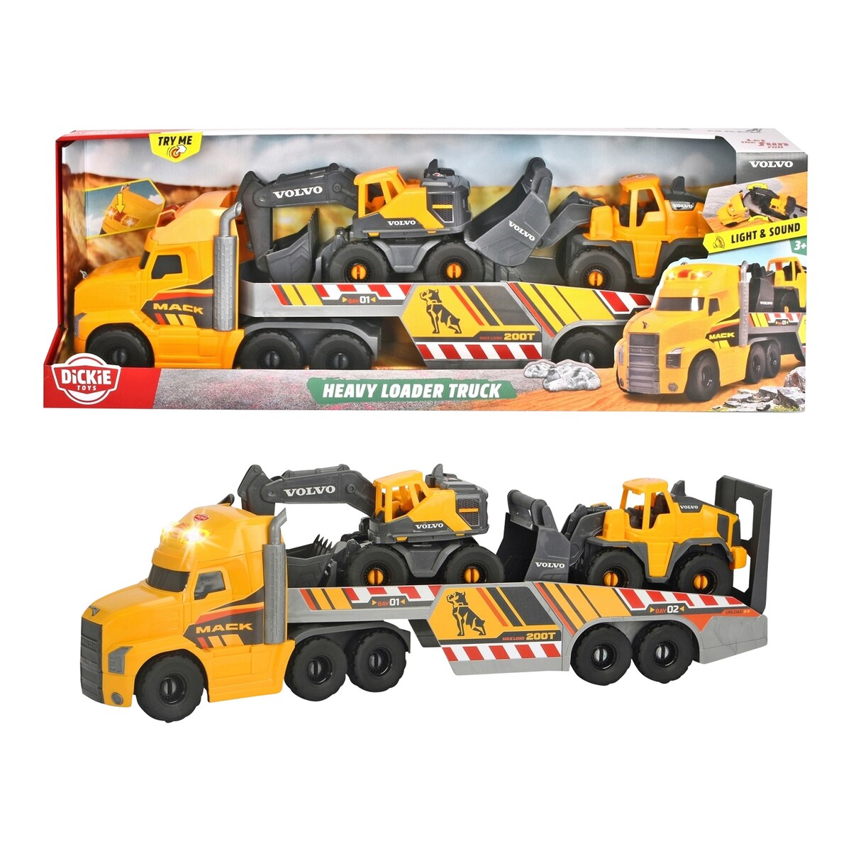 Detalj av lys- og lydfunksjoner på Tungtransport Mack Heavy Loader
