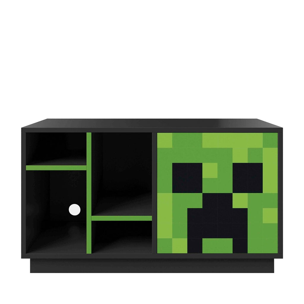 TV-benk med dør push-open og 4 åpne rom Minecraft fra foran