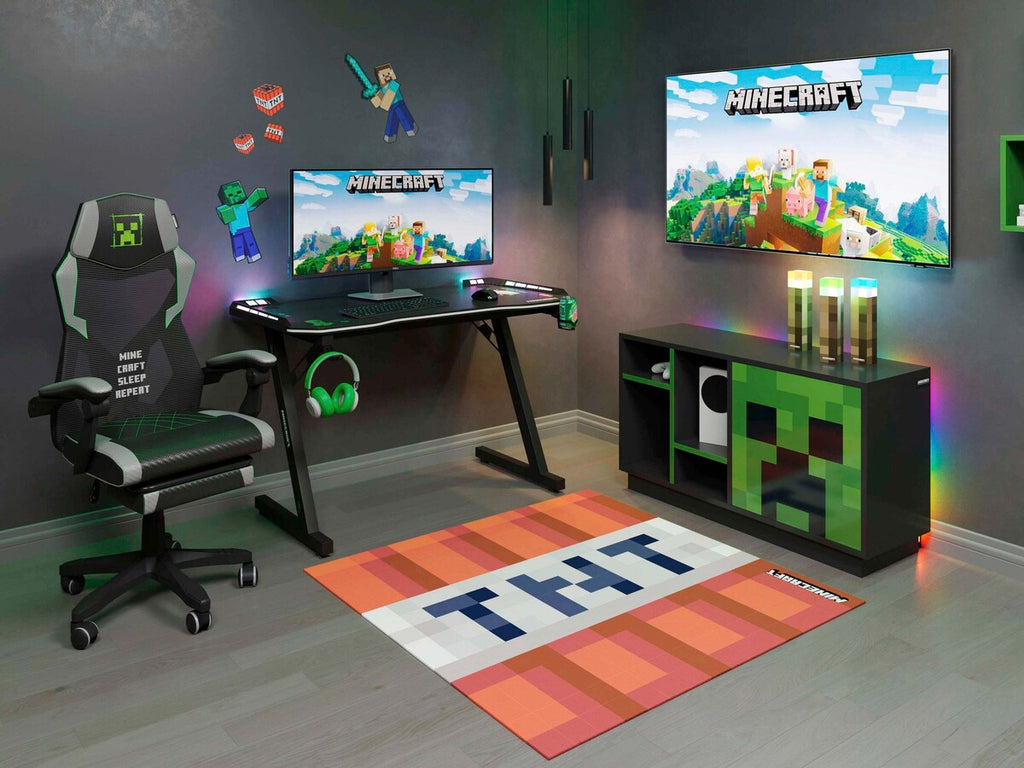 Montert TV-benk med dør push-open og 4 åpne rom Minecraft i rom