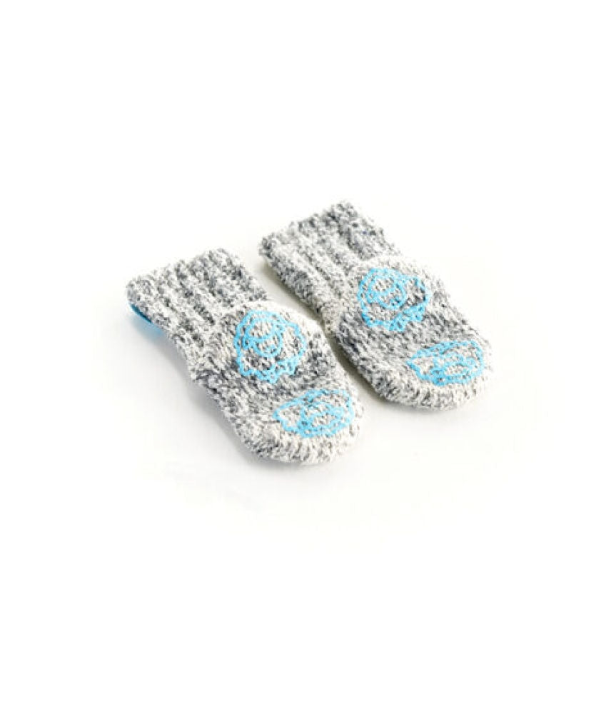 Ullsokker med antisklisåle for baby grå little blue SOXS med antisklisåle detalj