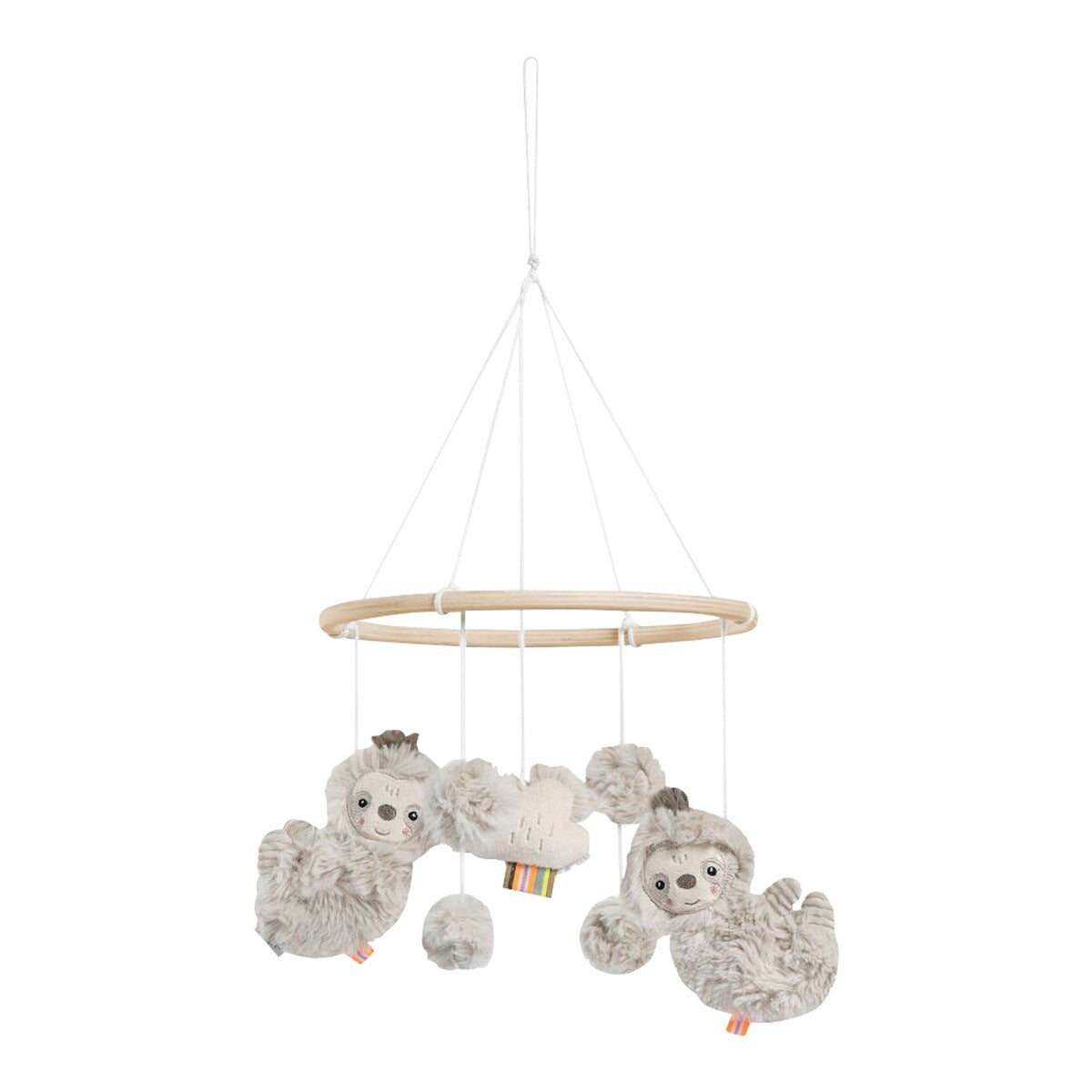 Uro i tre og tekstil Dovendyr 22 cm forfra