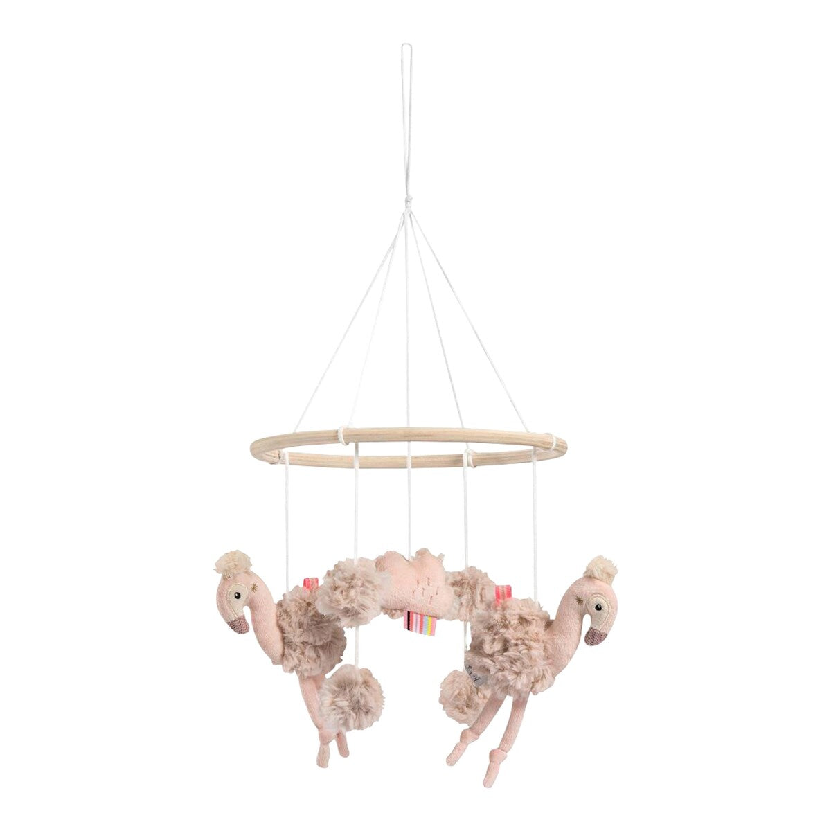 Uro i tre og tekstil Flamingo 22 cm fra Fehn forfra