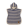 UV-poncho Navy/Sandy Stripe UPF 50+ 3-5 år Cloby forfra