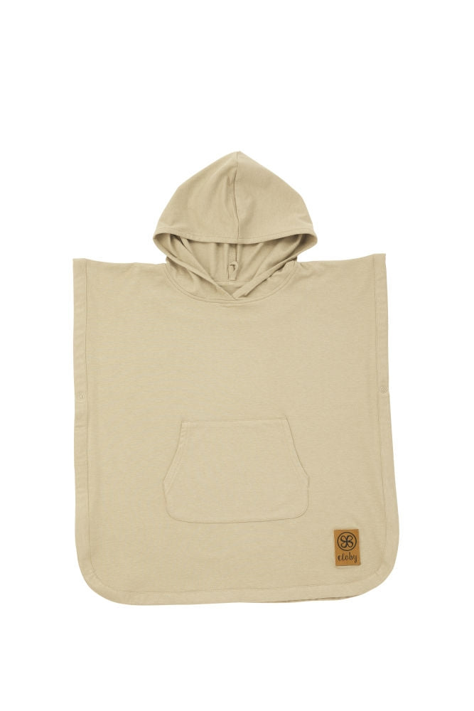 UV-poncho UPF 50+ økologisk bomull 3-5 år Sandy Beach forfra