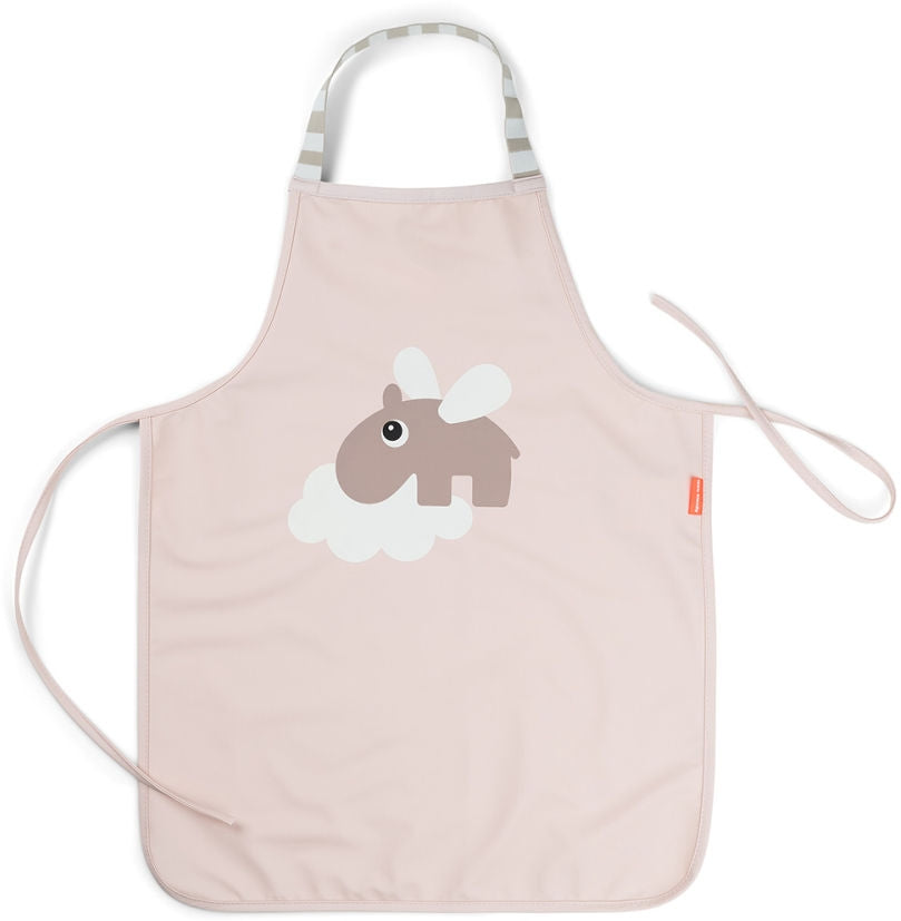 Vannavvisende barneforkle Happy Clouds pudderrosa forfra