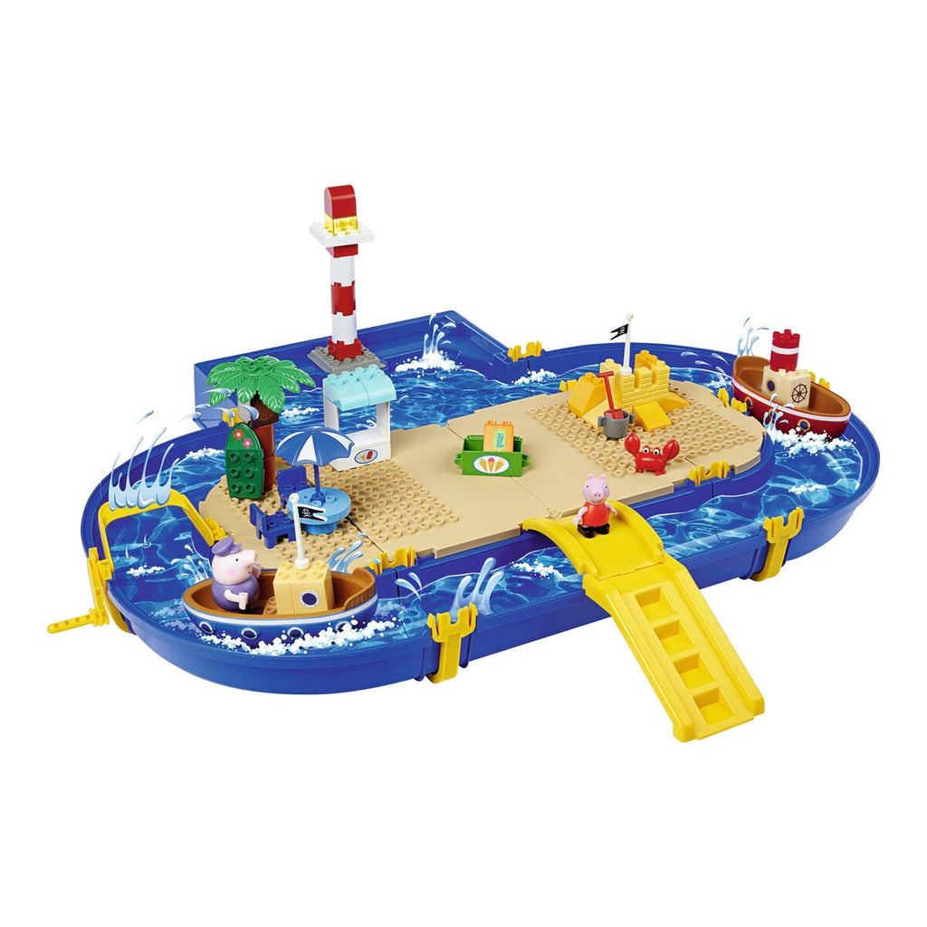 Vannbane Peppa Holiday med 3 figurer og 2 båter forfra
