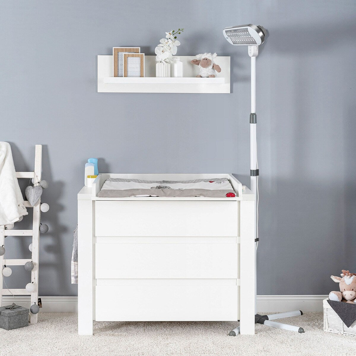Varmelampe 2-i-1 HeatCare+ Flex med gulvstativ 700 W med justerbar høyde
