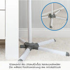 Varmelampe Easy Heat Flex til stellebord med stativ montert ved stellebord