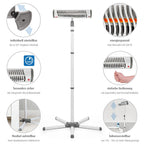 Sideprofil av Varmelampe Easy Heat Flex til stellebord med stativ