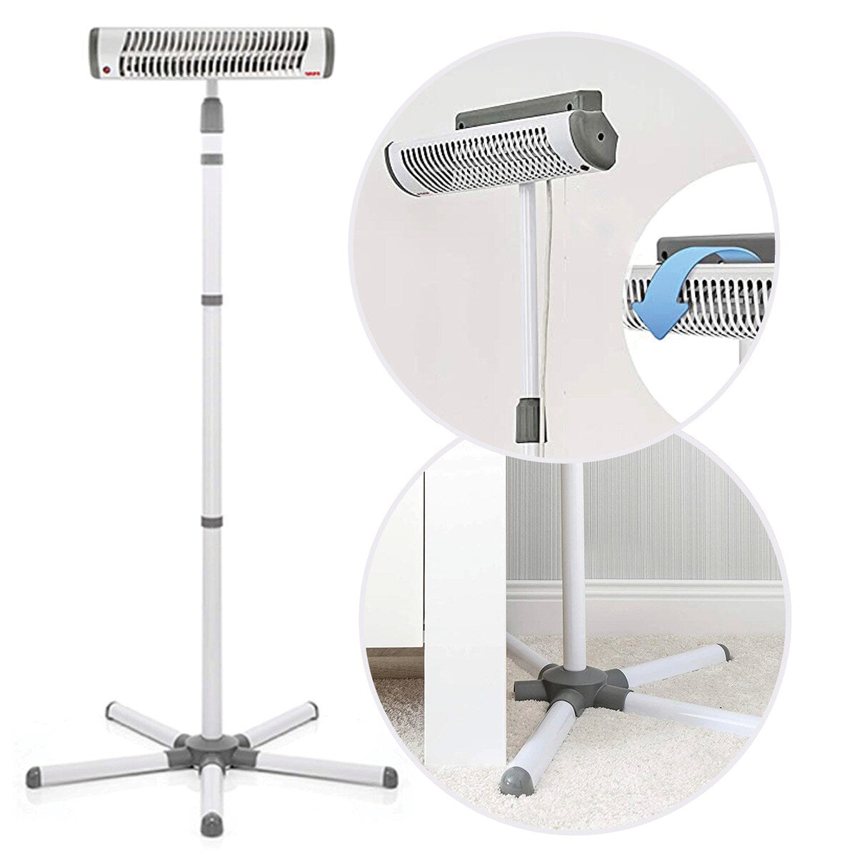 Varmelampe EasyHeat Flex med gulvstativ 500W forfra
