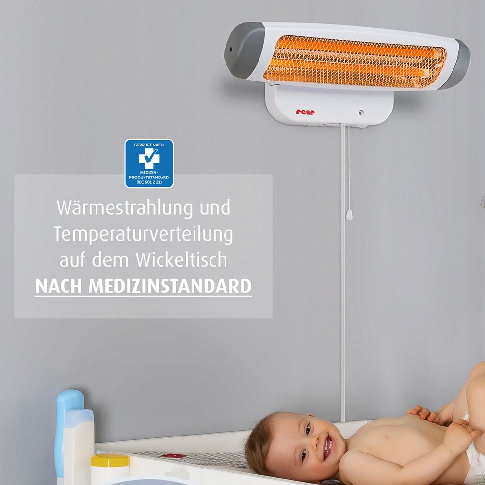 Detalj av regulerbar varmelampe FeelWell til stellebord