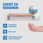 Detalj av trekkbryter på varmelampe for stellebord 300/600W reer