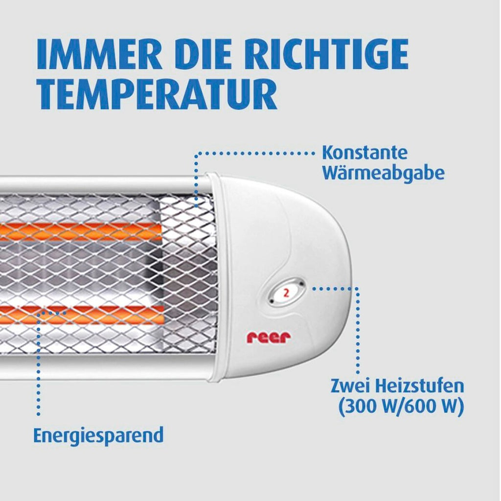 Montert varmelampe for stellebord med autostopp 300/600W reer