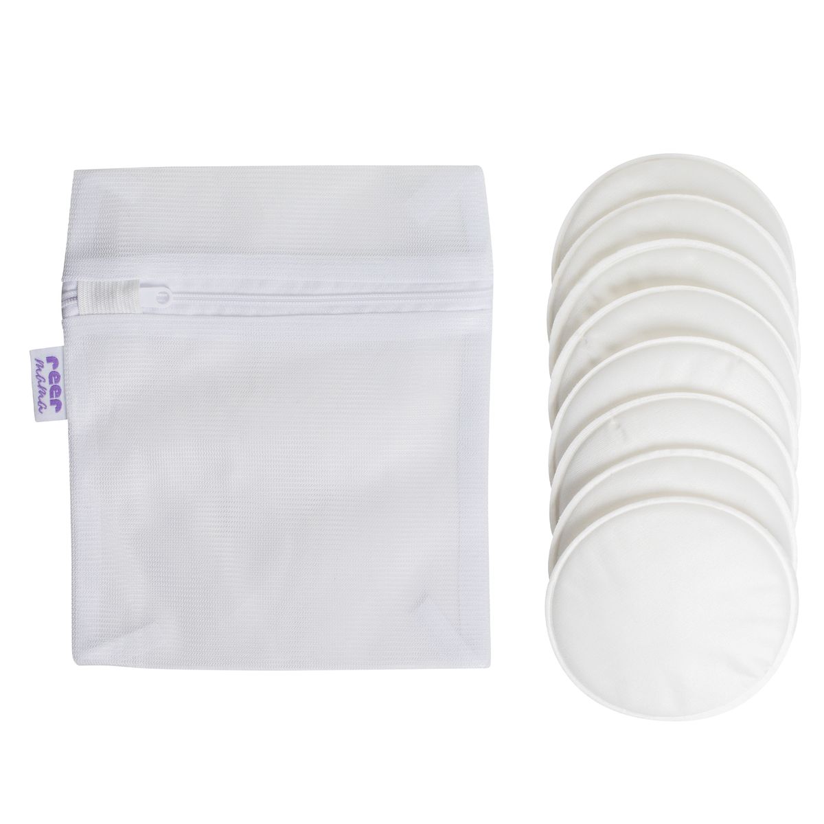 Vaskbare ammeinnlegg 8-pack med vaskepose, hvit fra Reer for amming