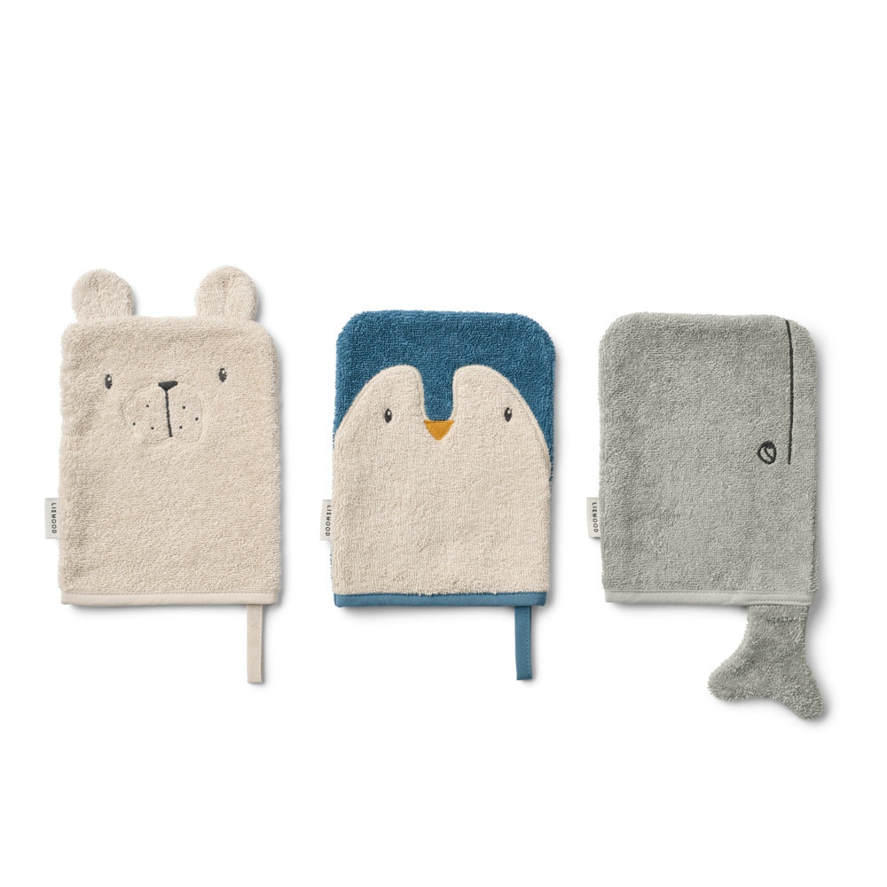 Vaskekluter 3-pack Farm 100 % bomullsfrotté foran