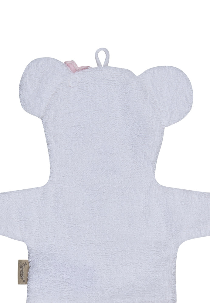 Vaskevott Bjørn Betty 23x23 cm 100 % bomull med logo