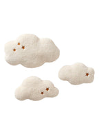 Veggdekor skyer i teddyfleece 3-pk forfra