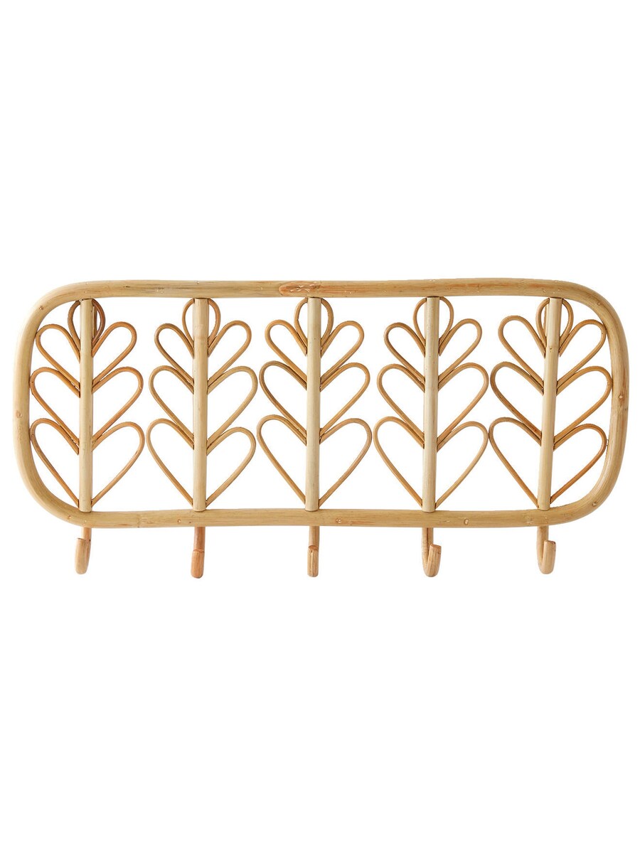 Bakside av Vegggarderobe i rotting BOHO med 5 knagger 60 cm