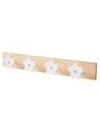 Vegggarderobe MARGERITEN i furu med 4 knagger 48 cm forfra