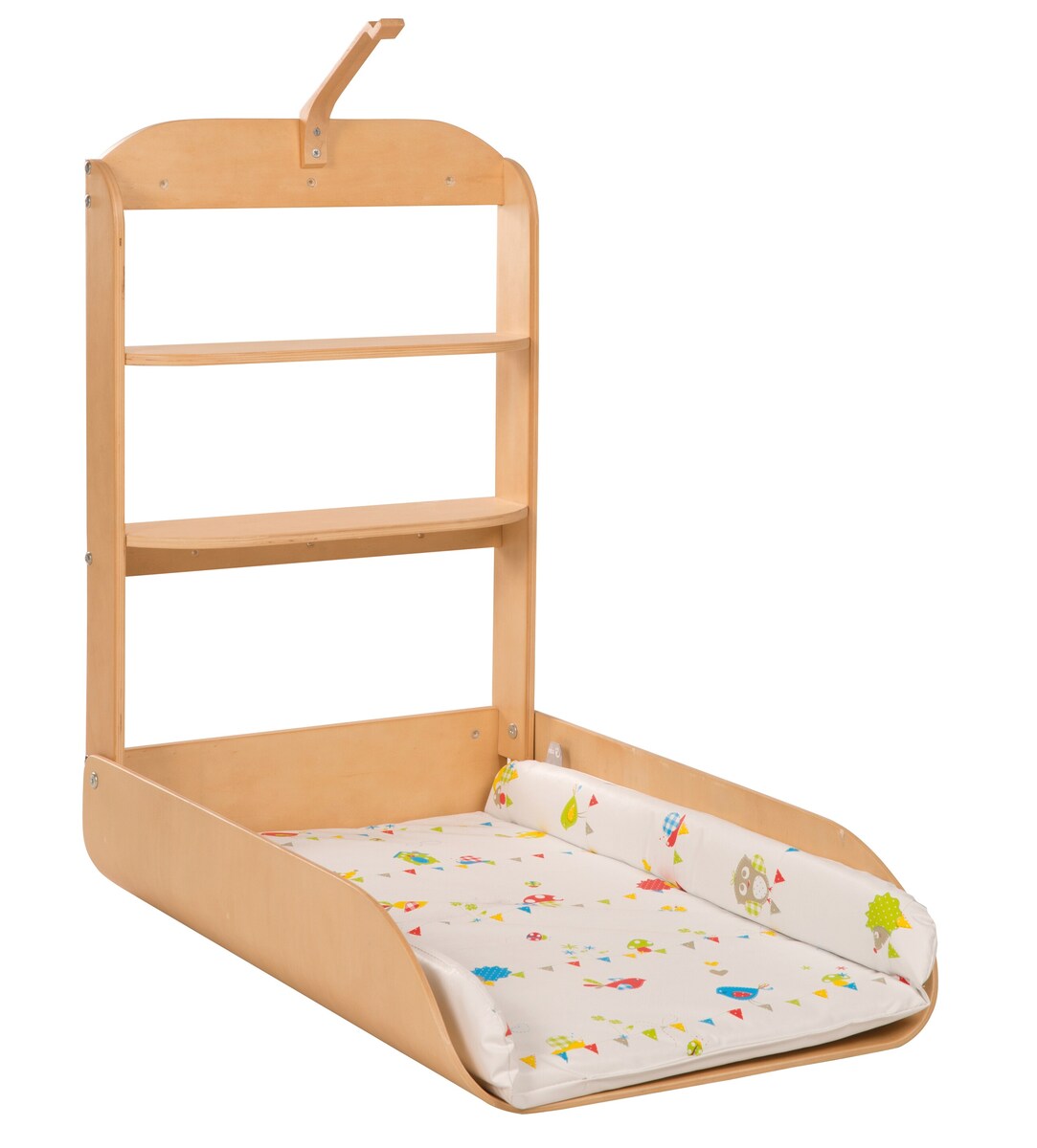 Vegghengt stellehylle klappbar 49x76,5 cm med 2 hyller fra roba montert på vegg